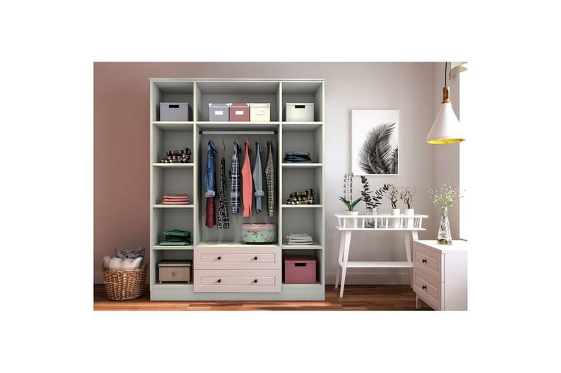 Varin Garderobe 140x210 cm - Mat Hvid - Opbevaring - Tøjopbevaring - Garderobeskabe