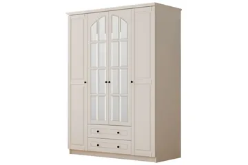 Varin Garderobe 140x210 cm - Mat Hvid - Opbevaring - Tøjopbevaring - Garderobeskabe