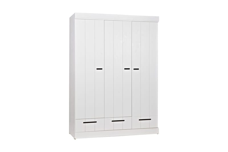 Varius Garderobe 140 cm 3 Låger 3 Skuffer, Hvid Fyrretræ
