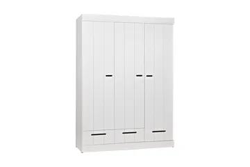 Varius Garderobe 140 cm 3 Låger 3 Skuffer - Hvid Fyrretræ - Opbevaring - Tøjopbevaring - Garderobeskabe