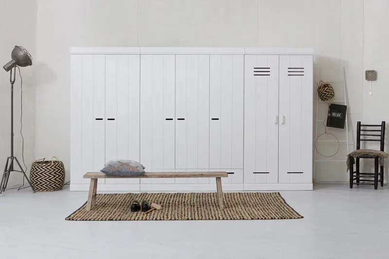 Varius Garderobe 140 cm 3 Låger 3 Skuffer - Hvid Fyrretræ - Opbevaring - Tøjopbevaring - Garderobeskabe