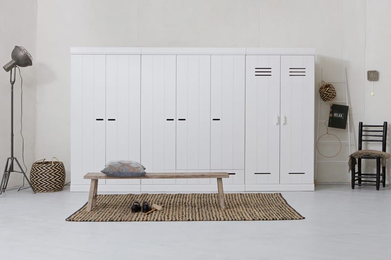 Varius Garderobe 140 cm 3 Låger 3 Skuffer - Hvid Fyrretræ - Opbevaring - Tøjopbevaring - Garderobeskabe