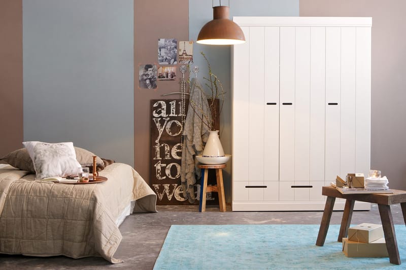 Varius Garderobe 140 cm 3 Låger 3 Skuffer - Hvid Fyrretræ - Opbevaring - Tøjopbevaring - Garderobeskabe