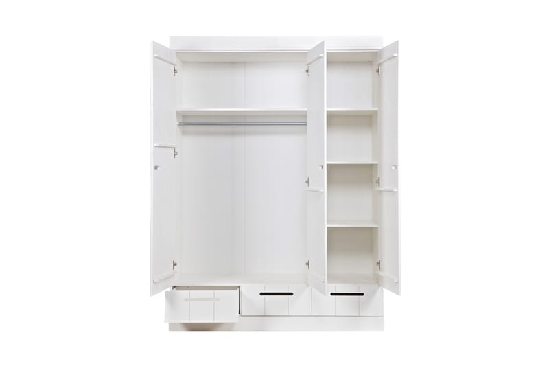 Varius Garderobe 140 cm 3 Låger 3 Skuffer - Hvid Fyrretræ - Opbevaring - Tøjopbevaring - Garderobeskabe