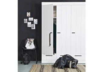 Varius Garderobe 140 cm 3 Låger 3 Skuffer - Hvid Fyrretræ - Opbevaring - Tøjopbevaring - Garderobeskabe