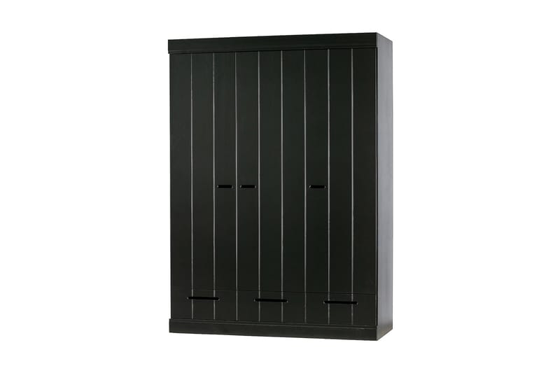 Varius Garderobe 140x53 cm 3 Døre - Fyrretræ/Sort - Opbevaring - Tøjopbevaring - Garderobeskabe