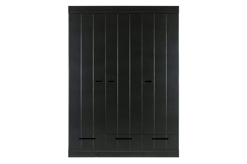 Varius Garderobe 140x53 cm 3 Døre - Fyrretræ/Sort - Opbevaring - Tøjopbevaring - Garderobeskabe