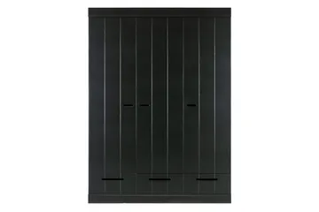 Varius Garderobe 140x53 cm 3 Døre - Fyrretræ/Sort - Opbevaring - Tøjopbevaring - Garderobeskabe