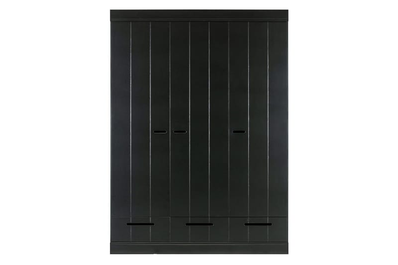 Varius Garderobe 140x53 cm 3 Døre - Fyrretræ/Sort - Opbevaring - Tøjopbevaring - Garderobeskabe