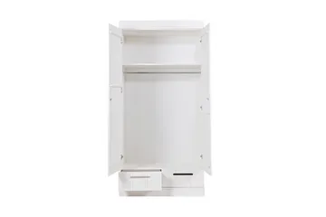 Varius Garderobe 195 cm 2 Låger 2 Skuffer - Hvid Fyrretræ - Opbevaring - Tøjopbevaring - Garderobeskabe