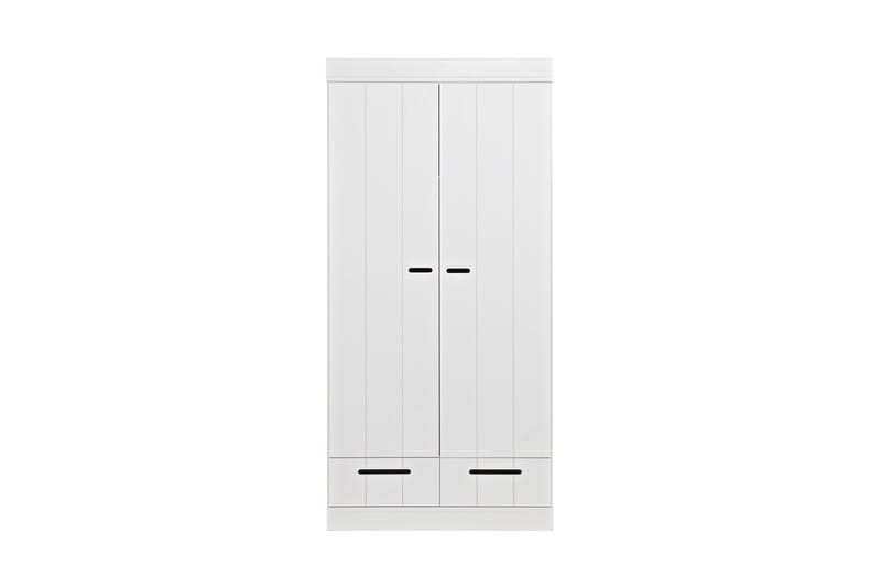 Varius Garderobe 195 cm 2 Låger 2 Skuffer, Hvid Fyrretræ