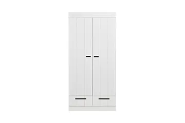 Varius Garderobe 195 cm 2 Låger 2 Skuffer - Hvid Fyrretræ - Opbevaring - Tøjopbevaring - Garderobeskabe