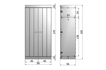 Varius Garderobe 94 cm 2 Låger - Hvid Fyrretræ - Opbevaring - Tøjopbevaring - Garderobeskabe