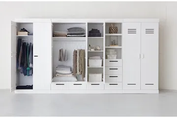 Varius Garderobe 94 cm 2 Låger - Hvid Fyrretræ - Opbevaring - Tøjopbevaring - Garderobeskabe
