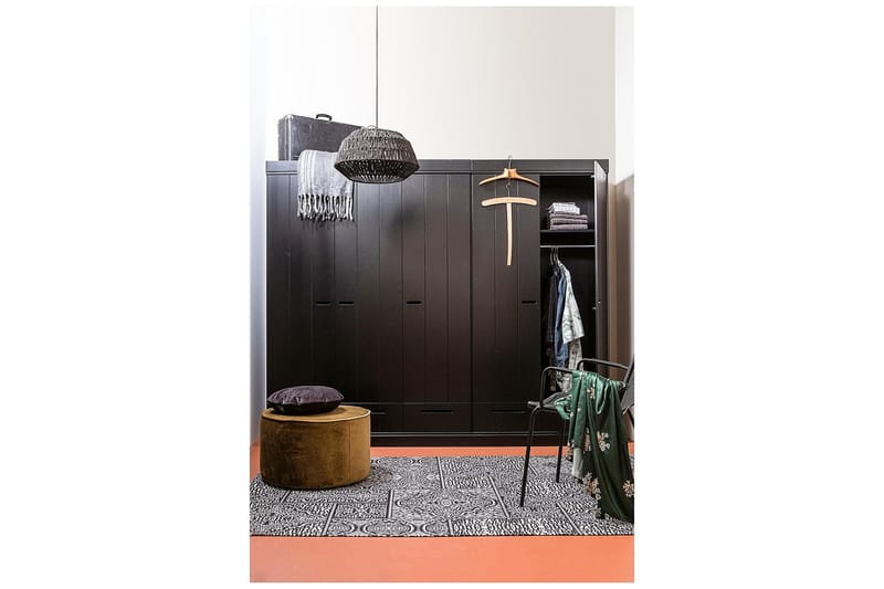 Varius Garderobe 94x53 cm 2 Døre - Fyrretræ/Sort - Opbevaring - Tøjopbevaring - Garderobeskabe