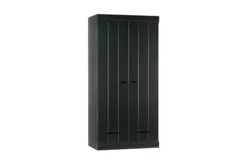 Varius Garderobe 94x53 cm 2 Døre - Fyrretræ/Sort - Opbevaring - Tøjopbevaring - Garderobeskabe