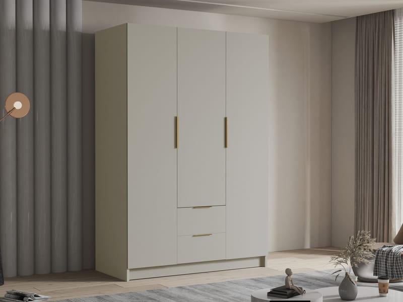 Varros Garderobeskab 150x216 cm - Beige - Opbevaring - Tøjopbevaring - Garderobeskabe