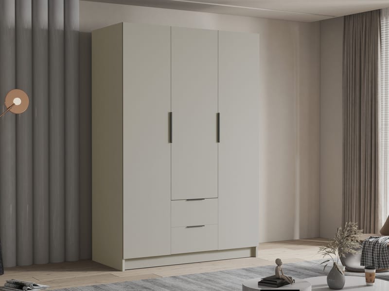 Varros Garderobeskab 150x216 cm - Beige - Opbevaring - Tøjopbevaring - Garderobeskabe