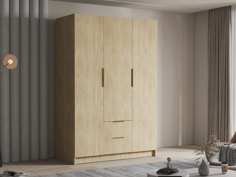 Varros Garderobeskab 150x216 cm - Brun - Opbevaring - Tøjopbevaring - Garderobeskabe