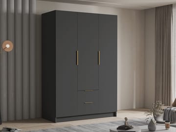 Varros Garderobeskab 150x216 cm - Sort - Opbevaring - Tøjopbevaring - Garderobeskabe