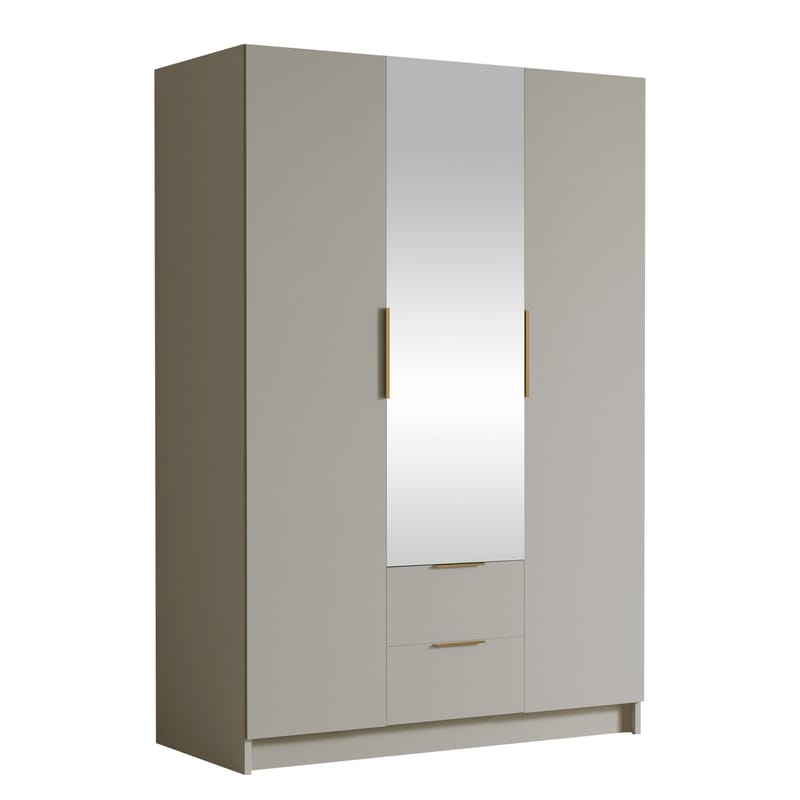 Varros Garderobeskabeskab med spejl 150x216 cm - Beige - Opbevaring - Tøjopbevaring - Garderobeskabe