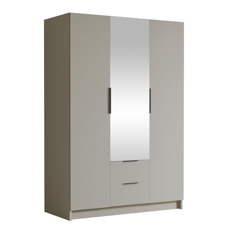 Varros Garderobeskabeskab med spejl 150x216 cm - Beige - Opbevaring - Tøjopbevaring - Garderobeskabe