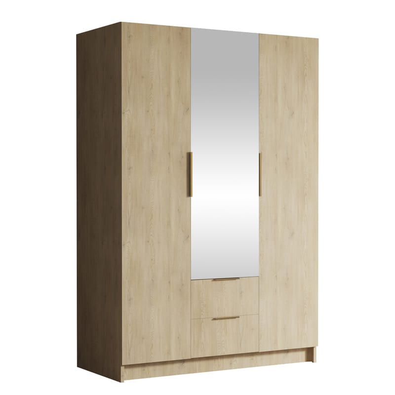 Varros Garderobeskabeskab med spejl 150x216 cm, Brun