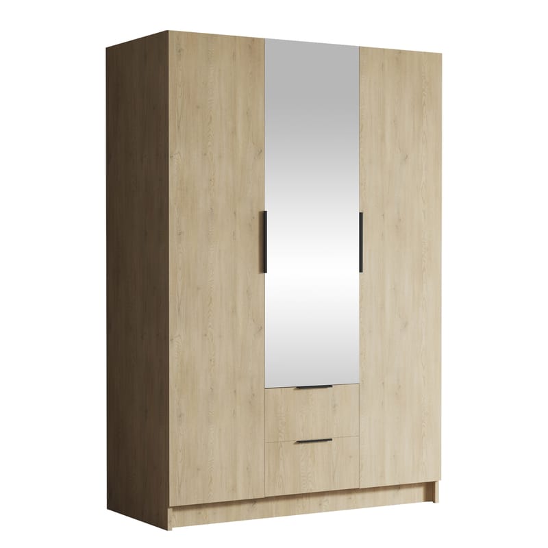 Varros Garderobeskabeskab med spejl 150x216 cm, Brun