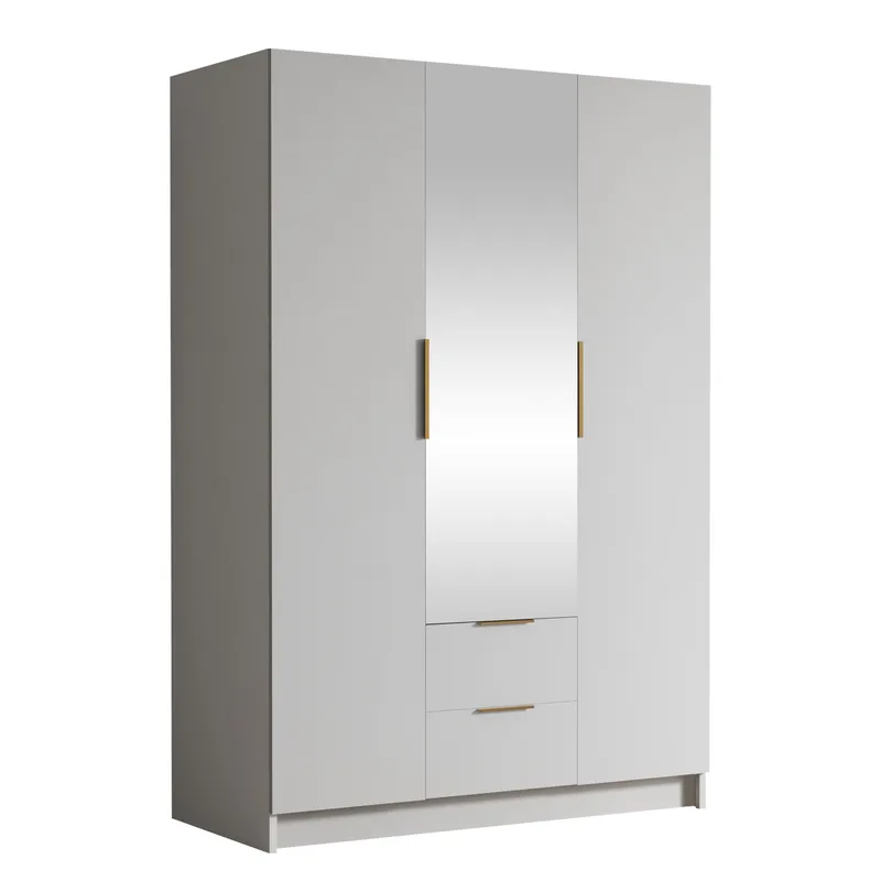 Varros Garderobeskabeskab med spejl 150x216 cm, Hvid