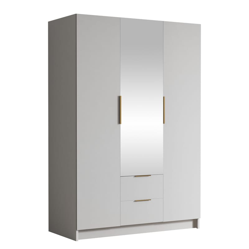 Varros Garderobeskabeskab med spejl 150x216 cm - Hvid - Opbevaring - Tøjopbevaring - Garderobeskabe