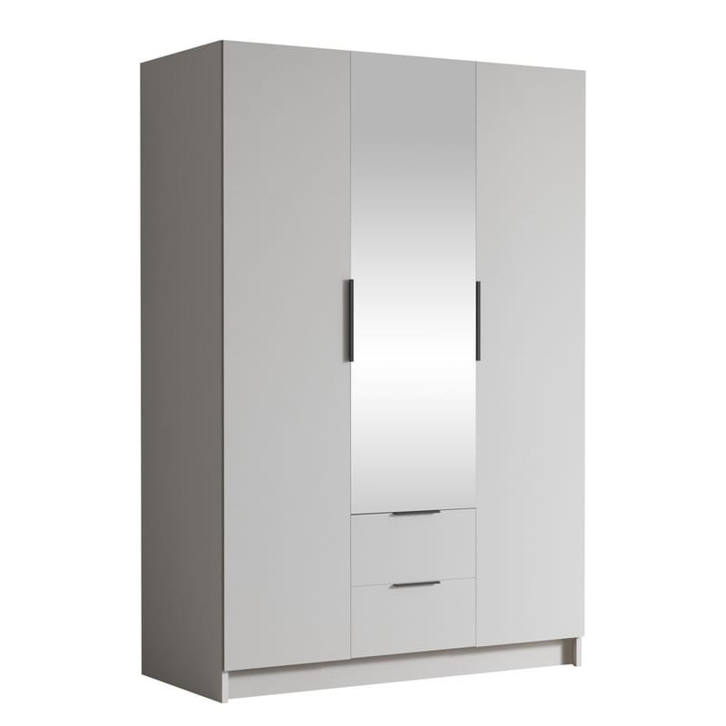 Varros Garderobeskabeskab med spejl 150x216 cm - Hvid - Opbevaring - Tøjopbevaring - Garderobeskabe