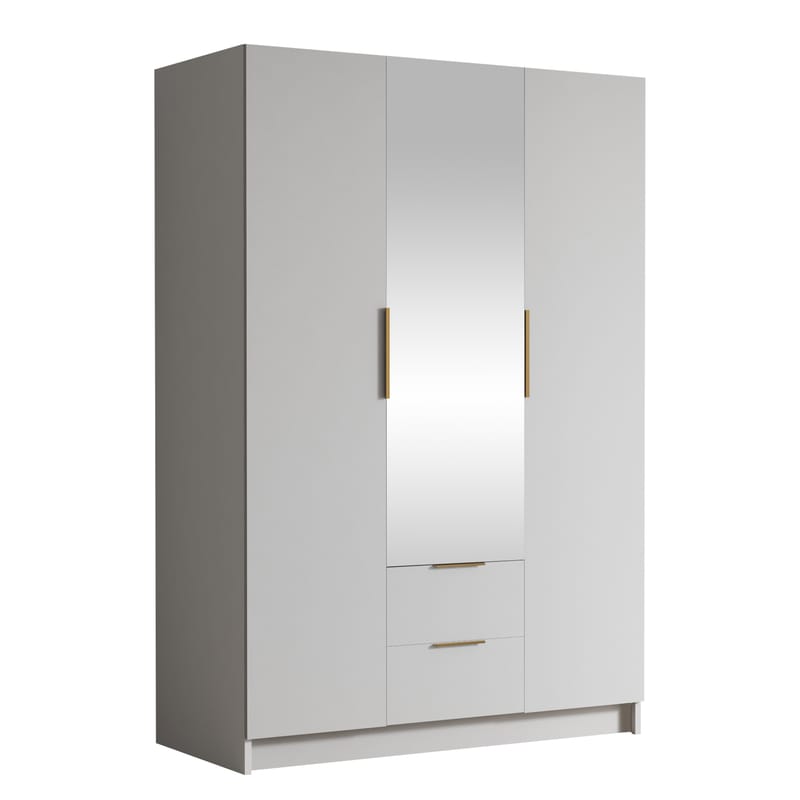 Varros Garderobeskabeskab med spejl 150x216 cm - Hvid - Opbevaring - Tøjopbevaring - Garderobeskabe
