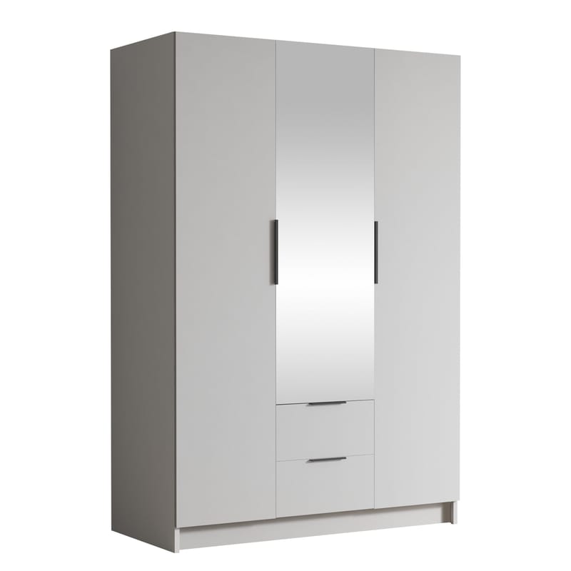 Varros Garderobeskabeskab med spejl 150x216 cm - Hvid - Opbevaring - Tøjopbevaring - Garderobeskabe