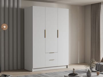 Varros Klædeskab 150x216 cm i Træ - Hvid - Opbevaring - Tøjopbevaring - Garderobeskabe
