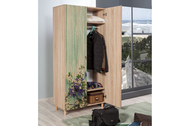 Vellavie Garderobe Kirsebærblomst - Grøn - Opbevaring - Tøjopbevaring - Garderobeskabe
