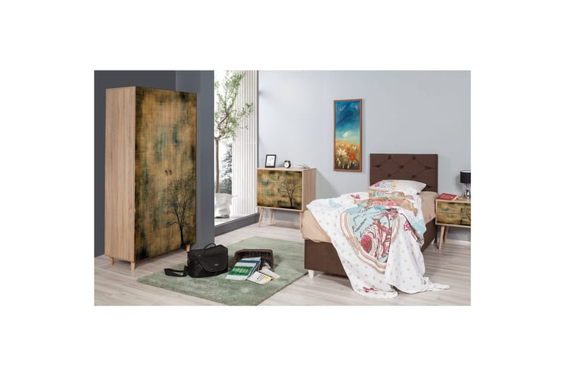 Vellavie Garderobe Træsilhuet - Grøn/Brun - Opbevaring - Tøjopbevaring - Garderobeskabe