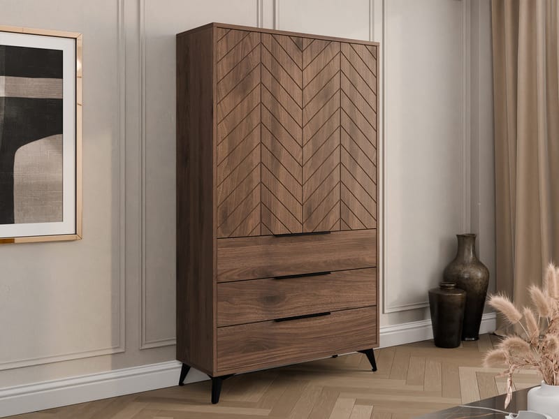 Vemdalen Garderobeskab 104x180 cm - brun - Opbevaring - Tøjopbevaring - Garderobeskabe - Garderobeskab & klædeskab