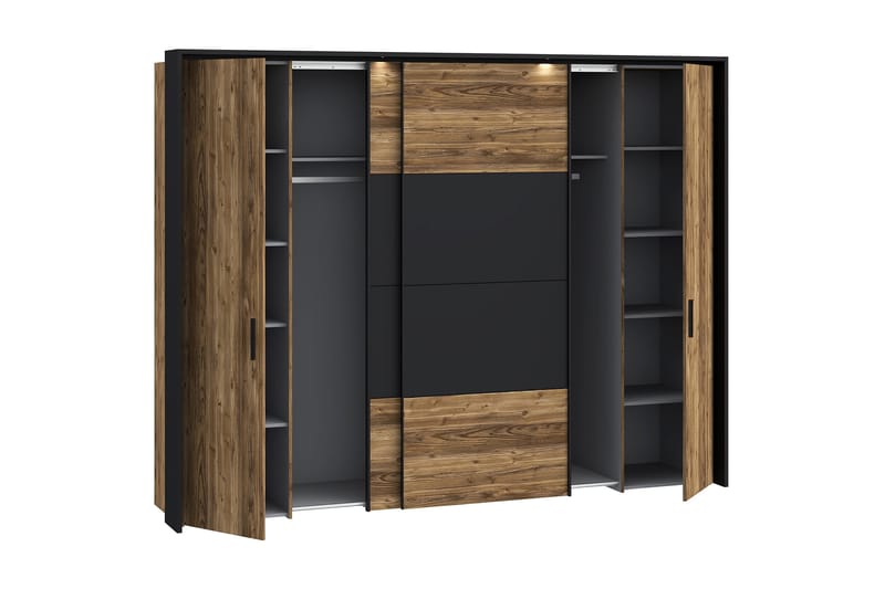Vergina Garderobe 62x280 cm - Brun/Sort - Opbevaring - Tøjopbevaring - Garderobeskabe
