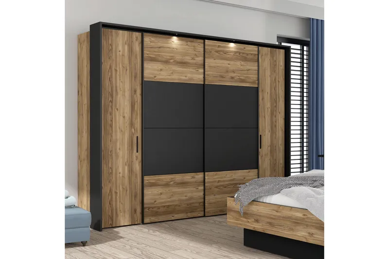 Vergina Garderobe 62x280 cm - Brun/Sort - Opbevaring - Tøjopbevaring - Garderobeskabe