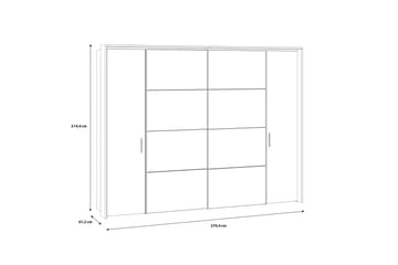 Vergina Garderobe 62x280 cm - Brun/Sort - Opbevaring - Tøjopbevaring - Garderobeskabe