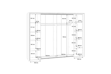Vergina Garderobe 62x280 cm - Brun/Sort - Opbevaring - Tøjopbevaring - Garderobeskabe