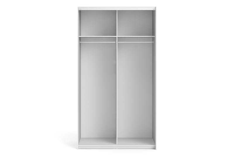 Verona Garderobe 122 cm 2 Højglanslåger 2 Hylder - Hvid - Garderobeskabe - Garderobeskab & klædeskab