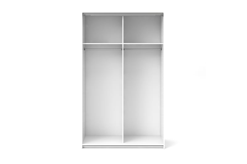 Verona Garderobe 122 cm 2 Skydedøre 2 Hylder 2 Stænger - Hvid - Garderobeskabe - Garderobeskab & klædeskab