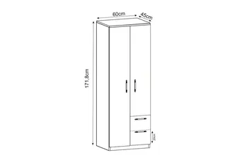 Vespera Garderobe 60x171,8 cm - Hvid - Opbevaring - Tøjopbevaring - Garderobeskabe