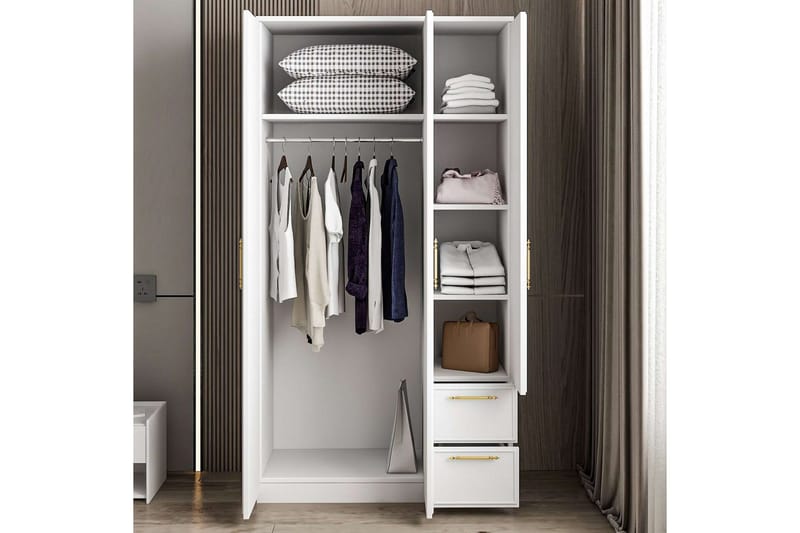 Vespera Garderobe 90x171,8 cm - Hvid - Opbevaring - Tøjopbevaring - Garderobeskabe