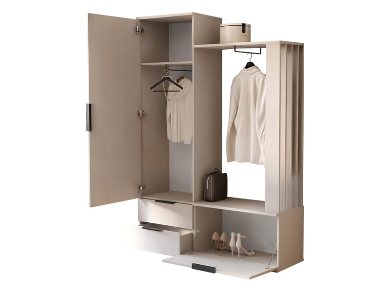 View hallmøbel 140 cm - beige - Møbler - Entrémøbler - Møbelsæt til hall og entre