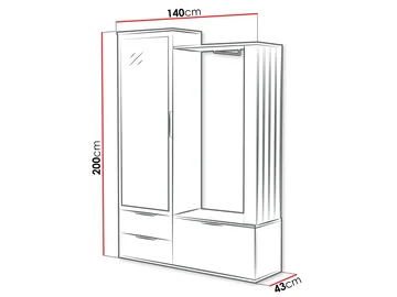 View hallmøbel 140 cm - beige - Møbler - Entrémøbler - Møbelsæt til hall og entre