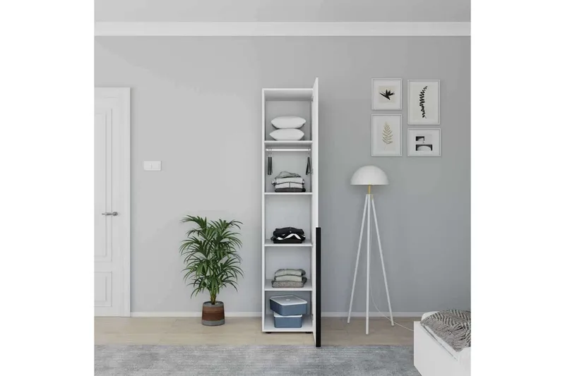 Vornic Garderobe 45x210 cm - Hvid - Opbevaring - Tøjopbevaring - Garderobeskabe