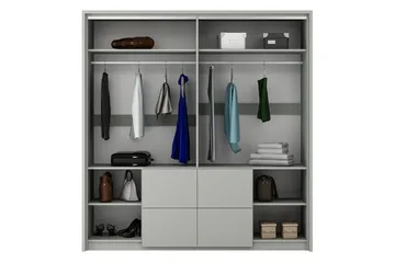 Wedena Garderobe 208 cm - Grå - Opbevaring - Tøjopbevaring - Garderobeskabe