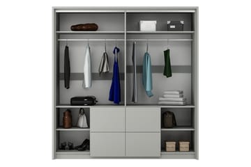 Wedena Garderobe 208 cm - Hvid - Opbevaring - Tøjopbevaring - Garderobeskabe